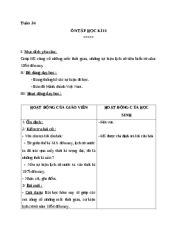 Giáo án lịch sử 5 ôn tập học kì II mới nhất