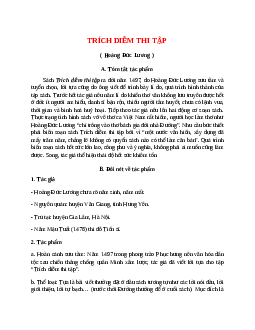 Trích diễm thi tập - Tác giả tác phẩm – Ngữ văn lớp 10