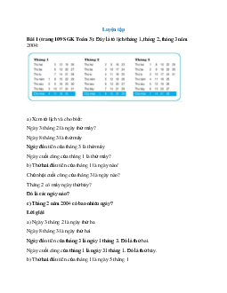 Đây là tờ lịch tháng 1, tháng 2, tháng 3 năm 2004: Ngày 3 tháng 2 là ngày thứ mấy