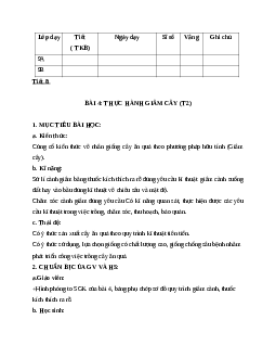 GIÁO ÁN CÔNG NGHỆ 9 BÀI 4: THỰC HÀNH GIÂM CÂY (T2) MỚI NHẤT - CV5512