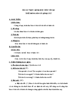 Giáo án Công nghệ 8 Bài 10: Thực hành đọc bản vẽ chi tiết đơn giản có hình cắt mới nhất - CV5555