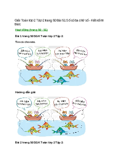 Giải SGK Toán lớp 2 Tập 2 trang 50, 51, 52, 53 Bài 51: Số có ba chữ số | Kết nối tri thức