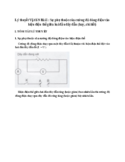 Lý thuyết Sự phụ thuộc của cường độ dòng điện vào hiệu điện thế giữa hai đầu dây dẫn (mới 2023 + 10 câu trắc nghiệm) hay, chi tiết – Vật Lí 9