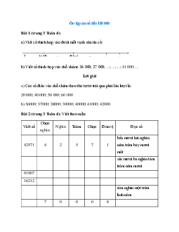 Toán lớp 4 trang 3, 4 Ôn tập các số đến 100 000