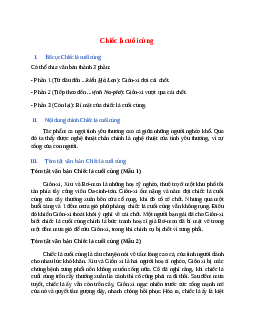Bố cục bài Chiếc lá cuối cùng chuẩn nhất