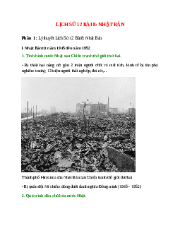 Lý thuyết Lịch Sử 12 Bài 8 (mới 2023 + 47 câu trắc nghiệm): Nhật Bản