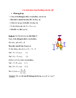 Phương pháp giải và bài tập về Các bài toán chuyển động của hệ vật chọn lọc