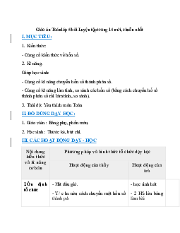 Giáo án Luyện tập trang 14 (2024) mới nhất - Toán lớp 5