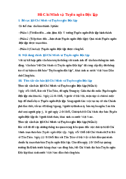 Bố cục bài Hồ Chí Minh và Tuyên ngôn Độc lập chuẩn nhất