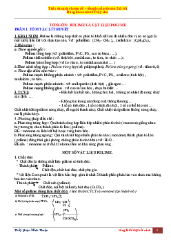 Tổng Hợp Lý Thuyết Chương 4 Polime Môn Hóa Học Lớp 12