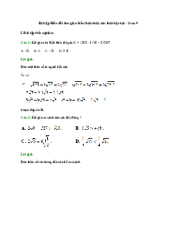 50 Bài tập Biến đổi đơn giản biểu thức chứa căn bậc hai (tiếp) (có đáp án)- Toán 9