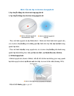 Lý thuyết Cấu trúc lớp vỏ electron của nguyên tử (Chân trời sáng tạo 2024) hay, chi tiết | Hóa học 10