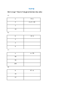 Tính giá trị biểu thức (theo mẫu) Bài 1 trang 7 Toán 4