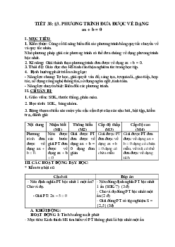 Giáo án Phương trình đưa được về dạng ax + b = 0 (2023) - Toán 8