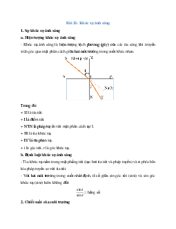 Lý thuyết Khúc xạ ánh sáng (mới 2023 + 20 câu trắc nghiệm) hay, chi tiết – Vật Lí 11