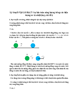 Lý thuyết Sự bảo toàn năng lượng trong các hiện tượng cơ và nhiệt (mới 2024 + 22 câu trắc nghiệm) hay, chi tiết – Vật Lí 8