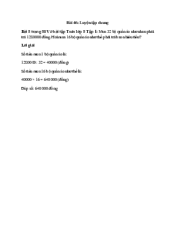 Mua 32 bộ quần áo như nhau phải trả 1280000 đồng. Hỏi mua 16 bộ