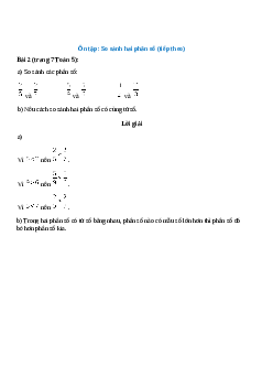 So sánh các phân số: 2/5 và 2/7; 5/9 và 5/6