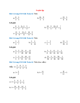 Toán lớp 4 trang 131 Luyện tập