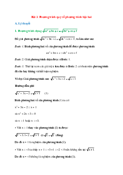 Lý thuyết Phương trình quy về phương trình bậc hai (Chân trời sáng tạo 2024) hay, chi tiết | Toán lớp 10