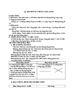 Giáo án Toán học 7 bài 4: Hai đường thẳng song song chuẩn nhất