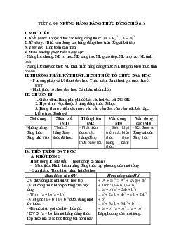 Giáo án Những hằng đẳng thức đáng nhớ (tiếp) - Toán 8