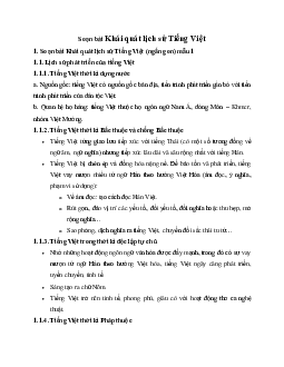 Soạn bài Khái quát lịch sử Tiếng Việt - ngắn nhất Soạn văn 10