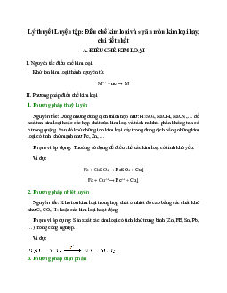 Lý thuyết Luyện tâp: Điều chế kim loại và sự ăn mòn kim loại (mới 2023 + 15 câu trắc nghiệm) hay, chi tiết