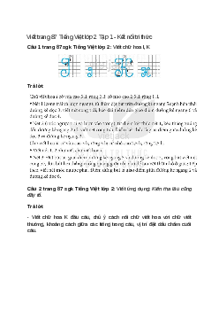 Viết trang 87 Tiếng Việt lớp 2 Tập 1 – Kết nối tri thức