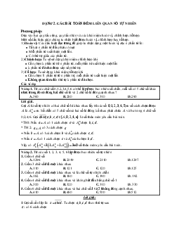 Phương pháp giải và bài tập về Các bài toán đếm liên quan số tự nhiên