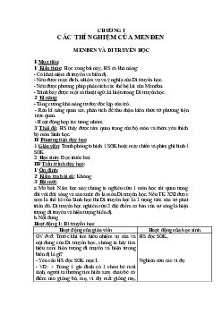 Giáo án Sinh học 9 Bài 1: Menđen và di truyền học mới, chuẩn nhất