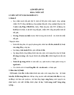 Lý thuyết môn Lịch sử 12 - bài 6: Nước Mĩ mới nhất