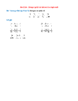 Rút gọn các phân số: 15/40; 21/39; 16/24; 36/72; 24/1000
