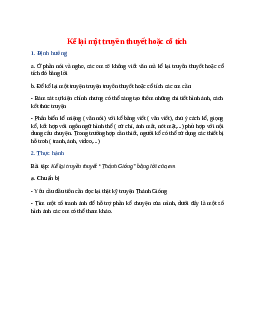 Soạn bài Kể lại một truyền thuyết hoặc cổ tích – ngắn nhất Cánh diều