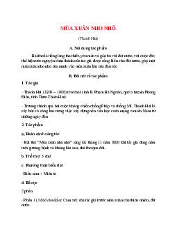 Mùa xuân nho nhỏ - Tác giả tác phẩm – Ngữ văn lớp 9