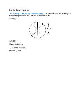 Bánh xe bé của một đầu máy xe lửa có đường kính là 1,2m