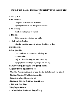 GIÁO ÁN CÔNG NGHỆ 8 BÀI 10: THỰC HÀNH:  ĐỌC BẢN VẼ CHI TIẾT ĐƠN GIẢN CÓ HÌNH CẮT MỚI NHẤT - CV5512