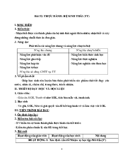 Giáo án Sinh học 9 Bài 52: Thực hành Hệ sinh thái mới nhất - CV5555
