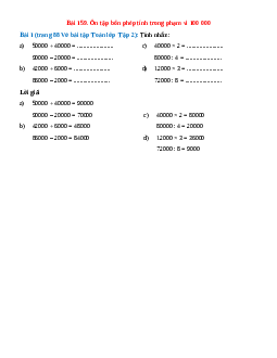 Tính nhẩm: 50000 + 40000 = , 90000 – 20000 = , 42000 + 6000 = , 86000 – 2000