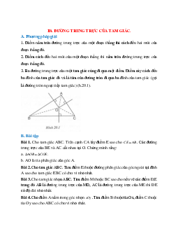 Phương pháp giải và bài tập về Ba đường trung trực của tam giác chọn lọc