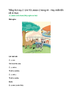 Tiếng Anh lớp 2 Unit 10 Lesson 2 trang 44 – Kết nối tri thức