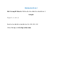 Viết ba số có ba chữ số và chia hết cho 3