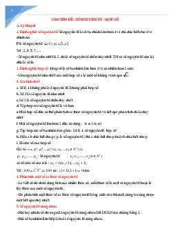 Chuyên đề số nguyên tố, hợp số