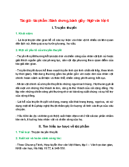 Bánh chưng, bánh giầy: tác giả, bố cục, tóm tắt nội dung chính, dàn ý