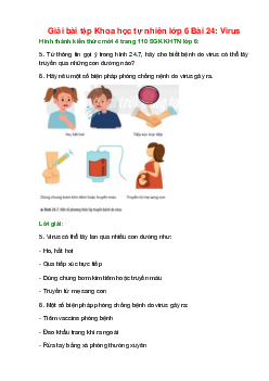 Từ thông tin gợi ý trong hình 24.7, hãy cho biết bệnh do virus có thể lây truyền qua