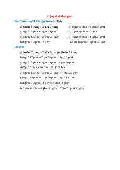 Tính: 6 năm 6 tháng + 2 năm 8 tháng; 6 giờ 42 phút + 2 giờ 24 phút