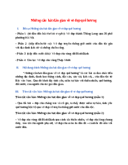 Bố cục bài Những câu hát dân gian về vẻ đẹp quê hương chuẩn nhất