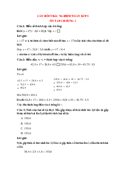 15 câu Trắc nghiệm Ôn tập chương 2 có đáp án 2023 – Toán lớp 5