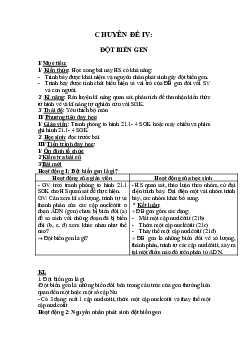 Giáo án Sinh học 9 Bài 21: Đột biến gen mới, chuẩn nhất