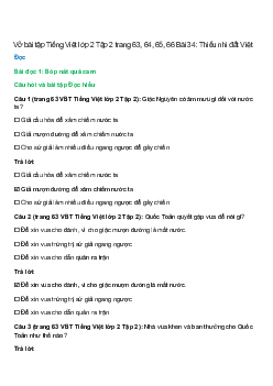 Vở bài tập Tiếng Việt lớp 2 Tập 2 trang 63, 64, 65, 66 Bài 34: Thiếu nhi đất Việt – Cánh diều